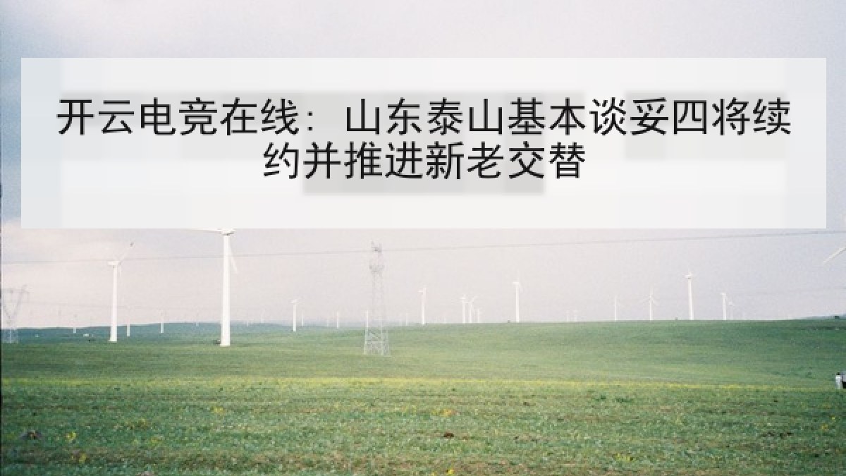 开云电竞在线: 山东泰山基本谈妥四将续约并推进新老交替